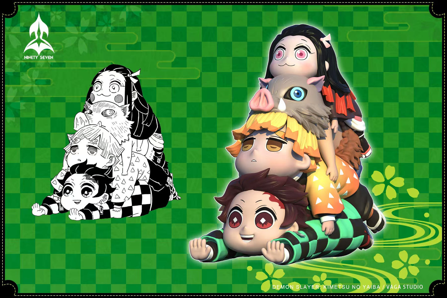 Ninety Seven - Tanjiro, Zenitsu, Inosuke and Nezuko