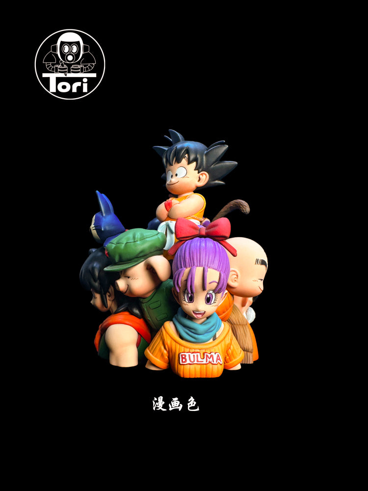 Tori - Kid Goku, Roshi, Bulma, Krillin, Yamcha, Launch, Oolong and Puar