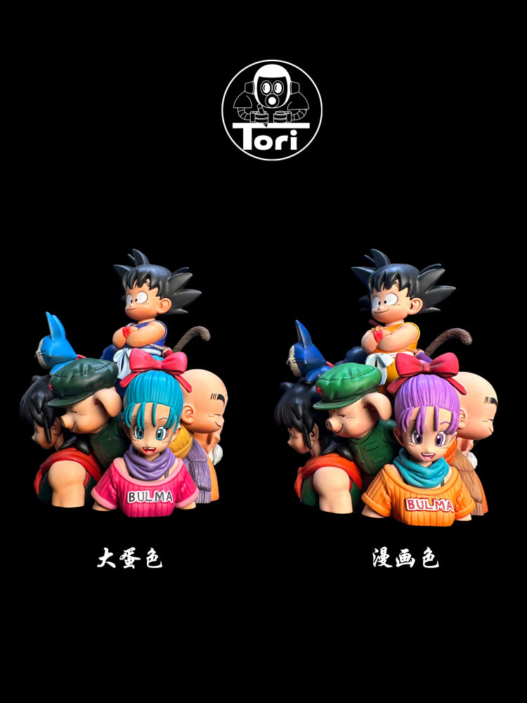Tori - Kid Goku, Roshi, Bulma, Krillin, Yamcha, Launch, Oolong and Puar
