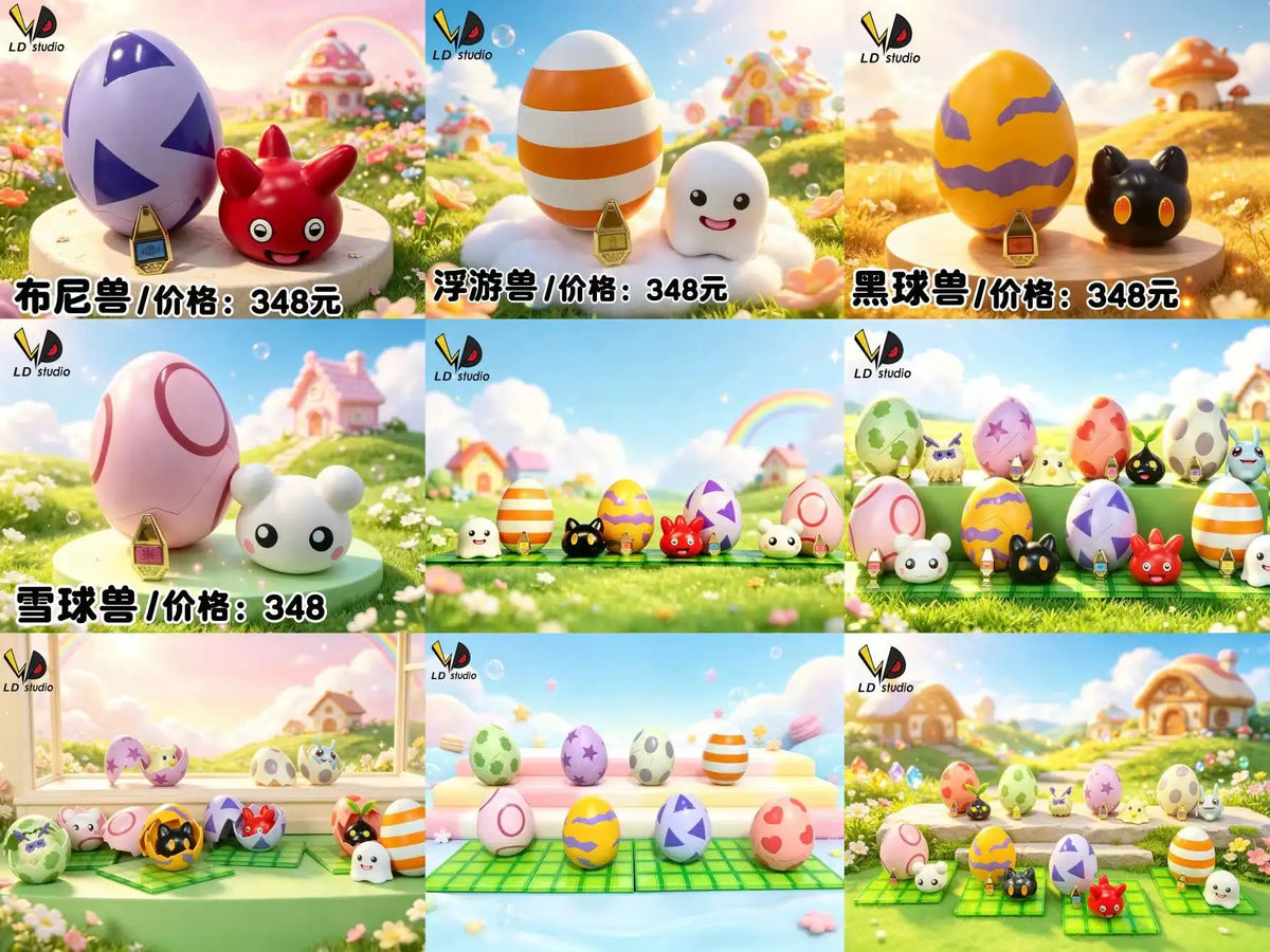 LD - Botamon, Poyomon, Punimon and YukimiBotamon