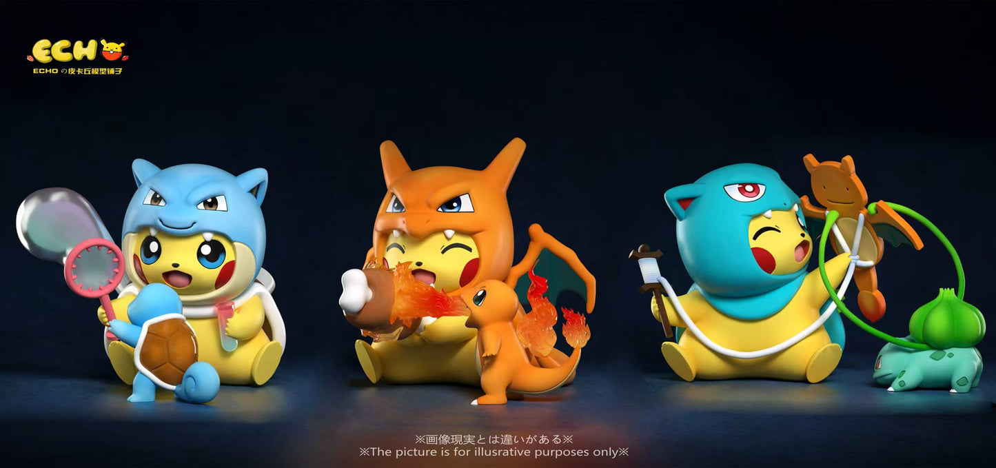 Echo - Pikachu cos Blastoise, Charizard and Bulbasaur