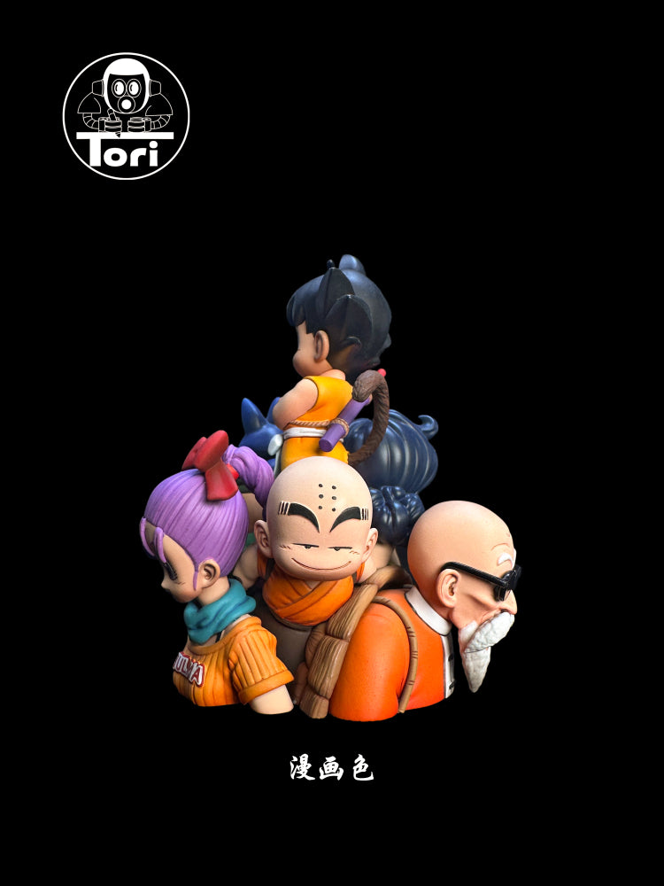 Tori - Kid Goku, Roshi, Bulma, Krillin, Yamcha, Launch, Oolong and Puar