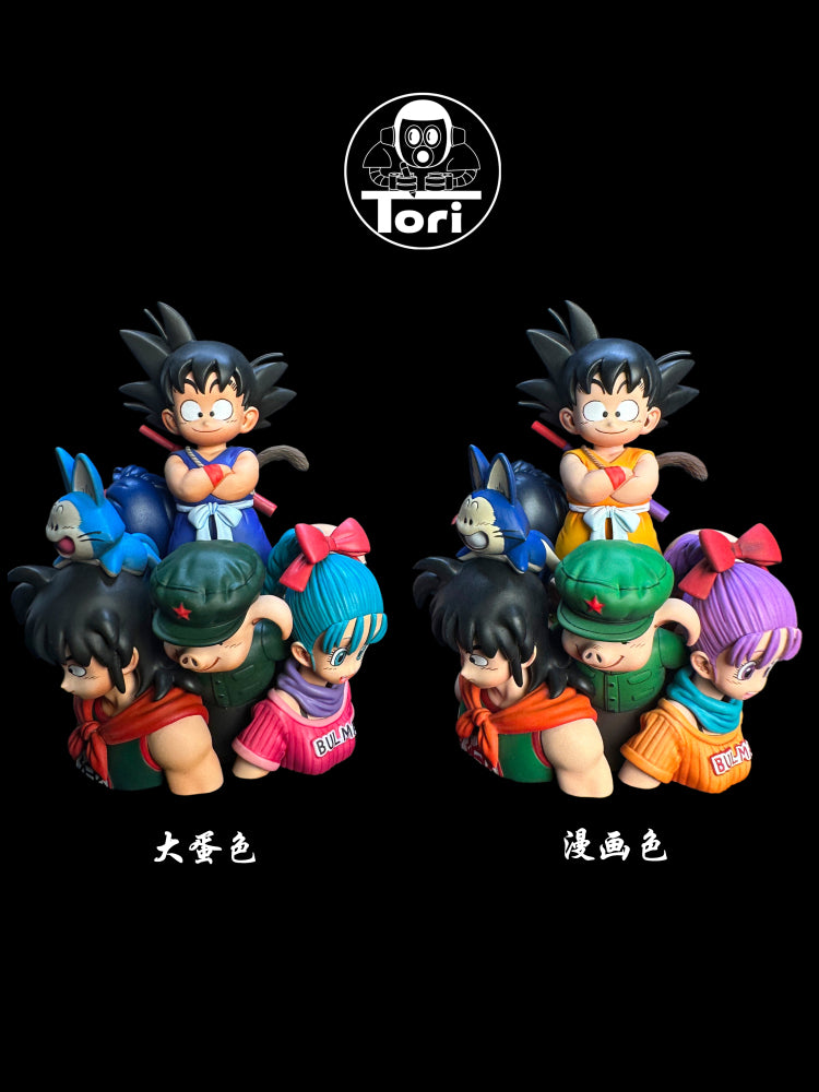 Tori - Kid Goku, Roshi, Bulma, Krillin, Yamcha, Launch, Oolong and Puar