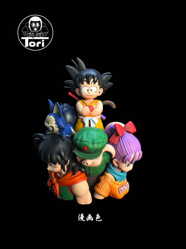 Tori - Kid Goku, Roshi, Bulma, Krillin, Yamcha, Launch, Oolong and Puar