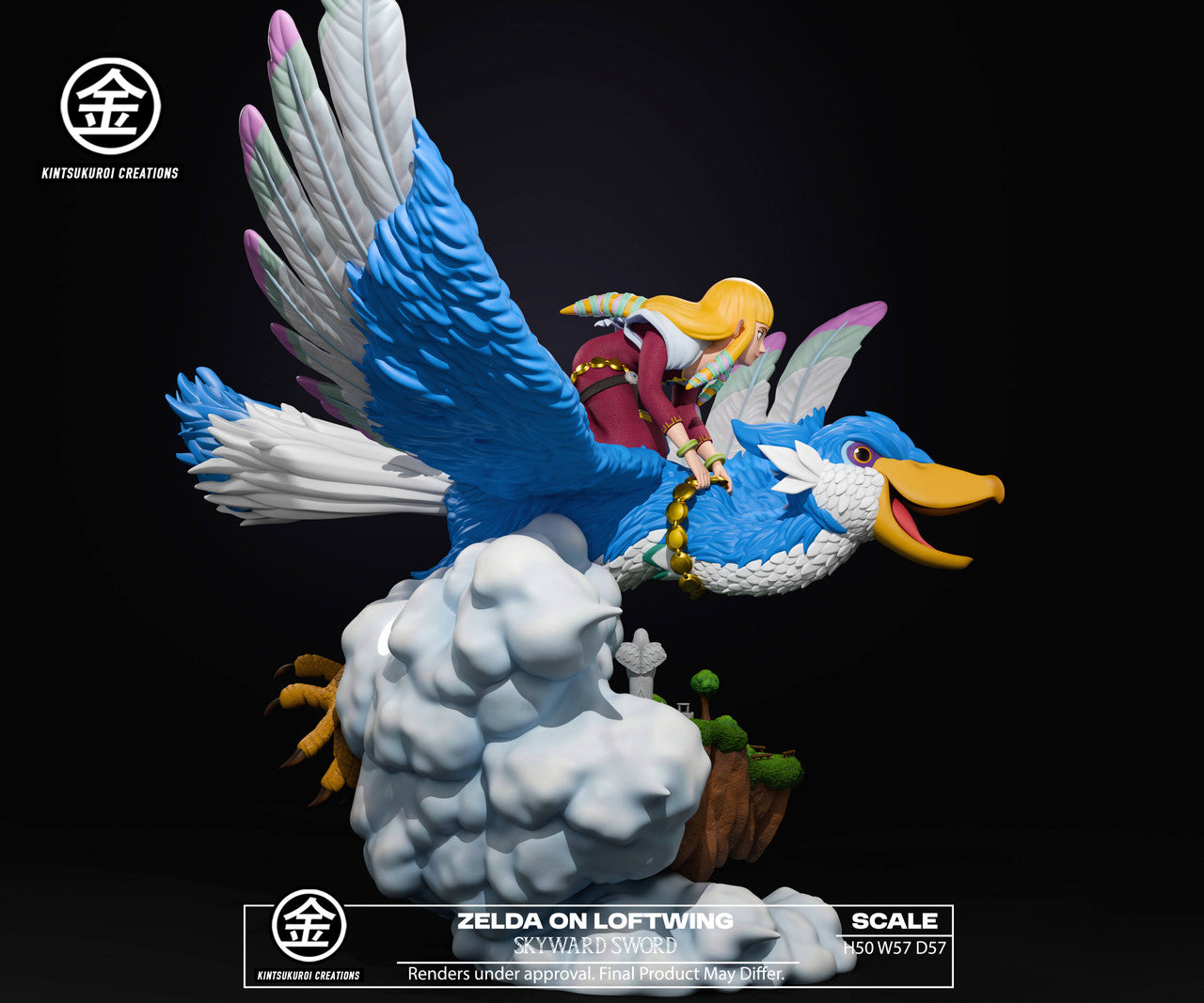 Loftwing Kintsukuroi - Princess Zelda On Loftwing Skyward Sword – StatueCorp