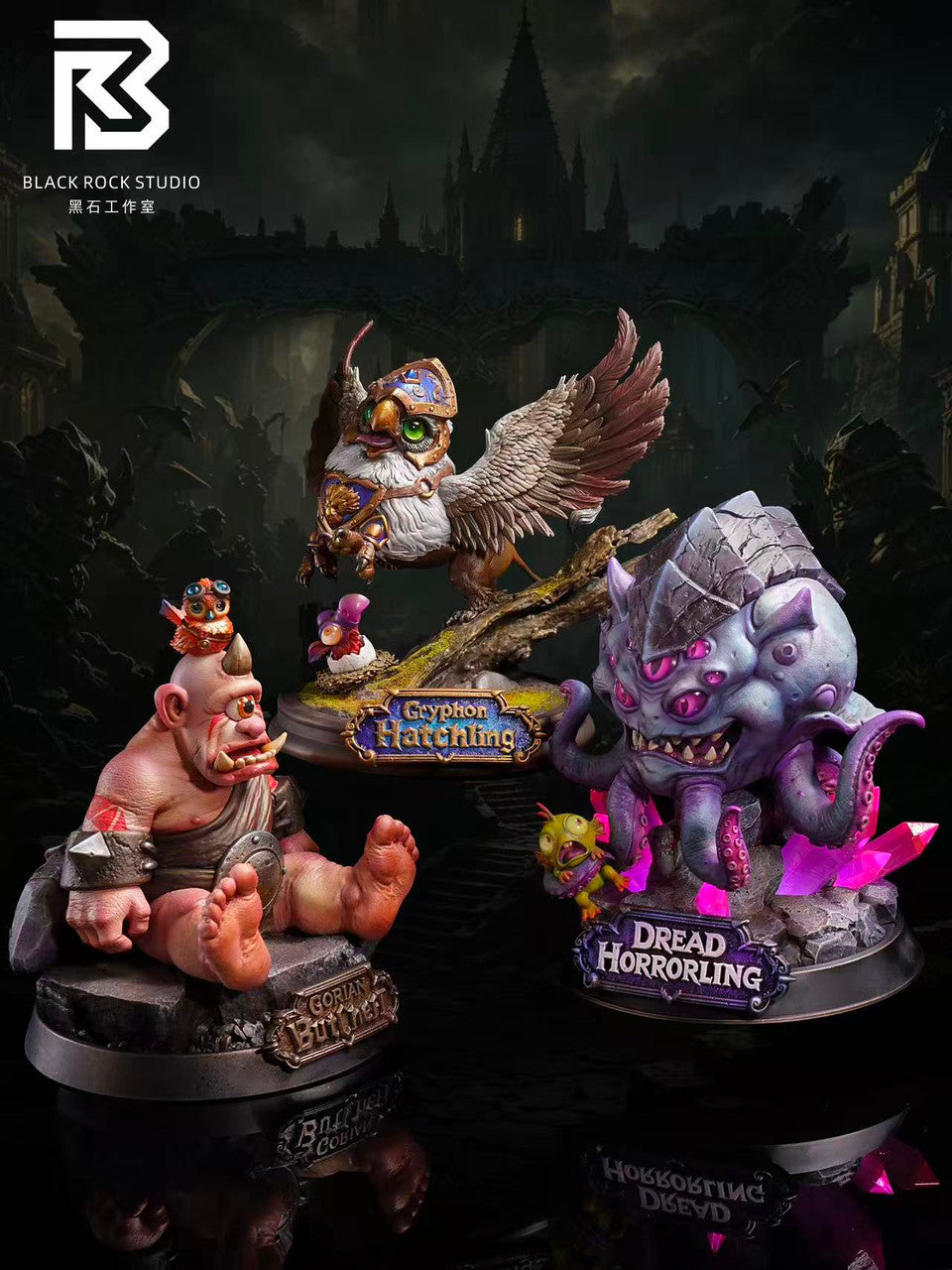Black Rock - Gryphon Hatchling, Gorian Butcher and Dread Horrorling