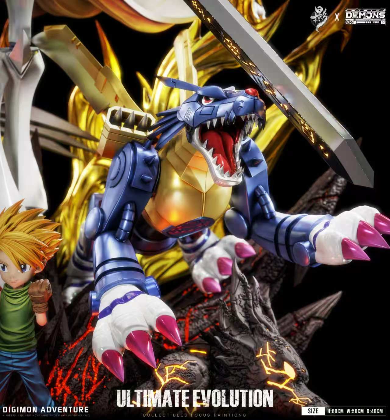 Lue Ying x Demons - Omegamon, MetalGreymon, and WereGarurumon