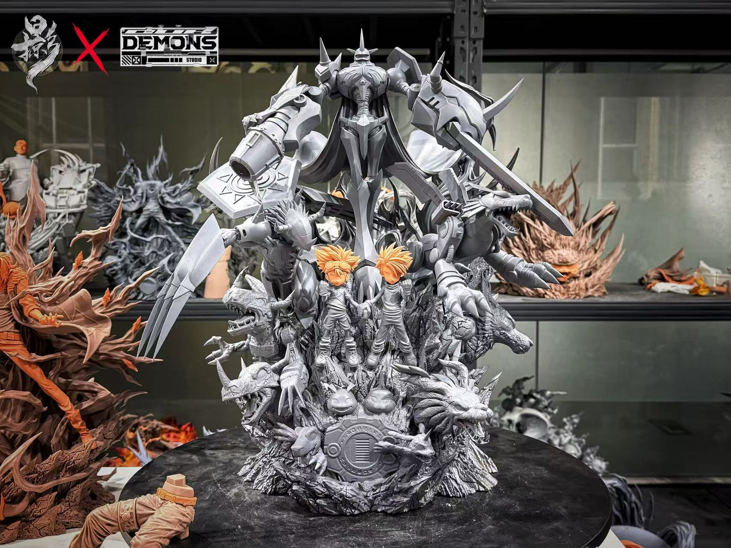 Lue Ying x Demons - Omegamon, MetalGreymon, and WereGarurumon