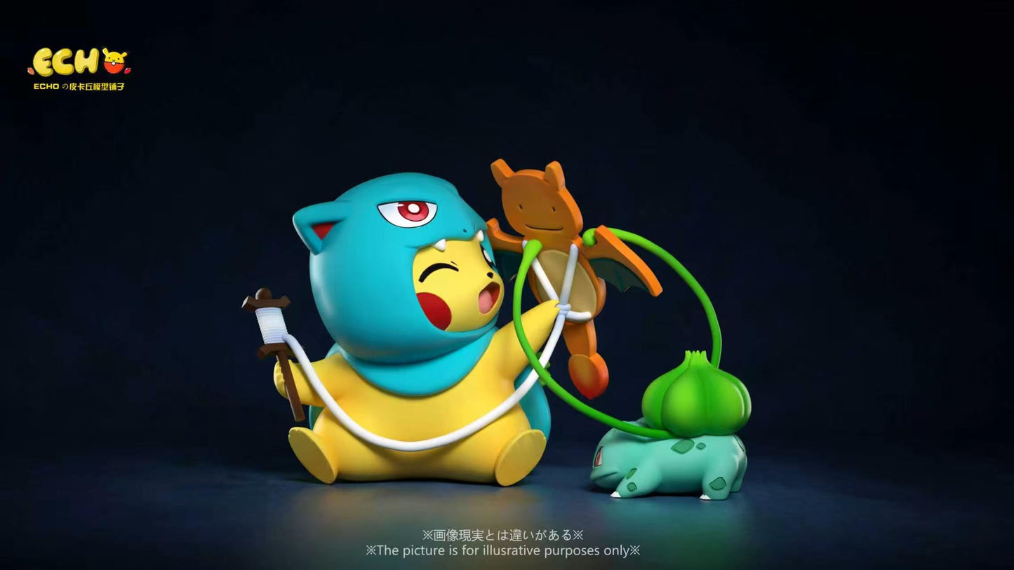 Echo - Pikachu cos Blastoise, Charizard and Bulbasaur