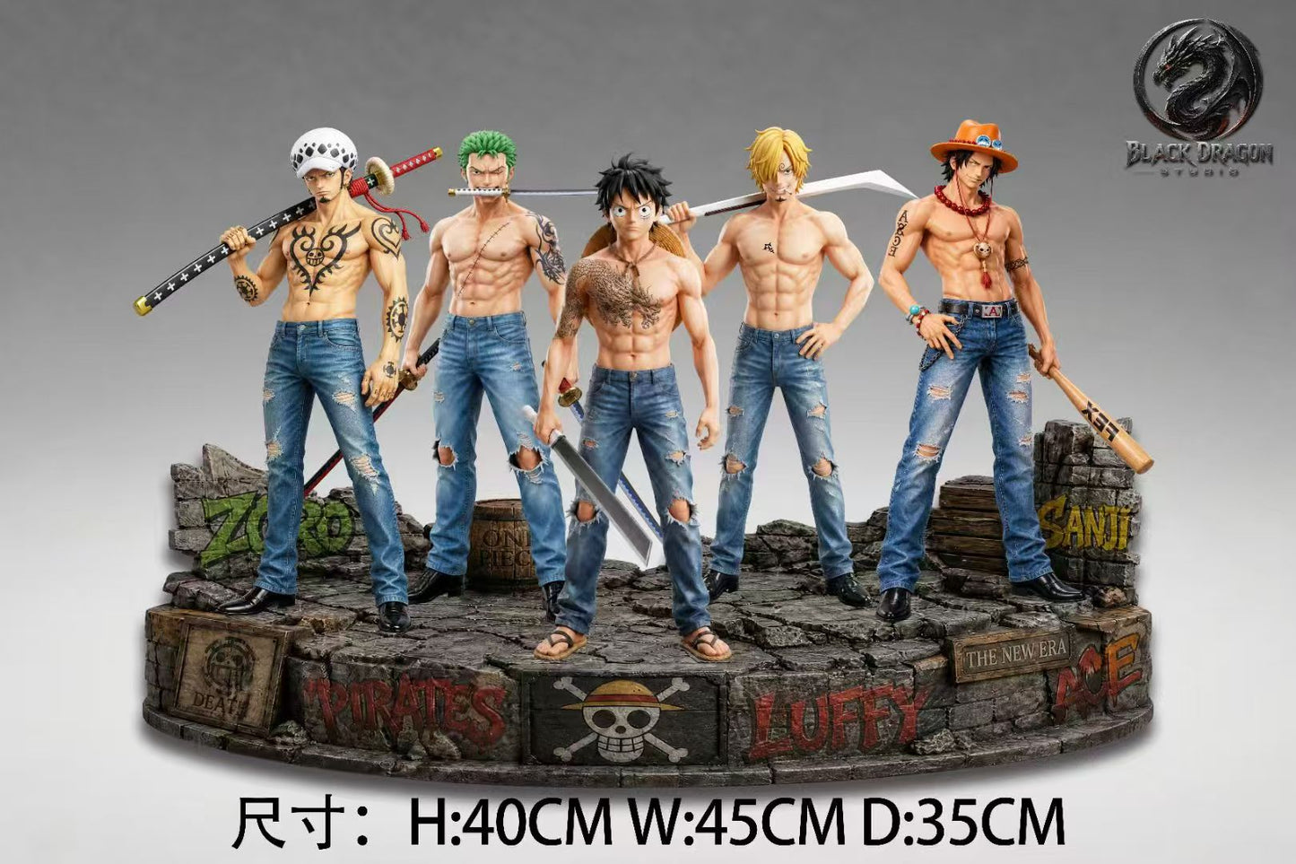 Black - Luffy, Zoro, Sanji, Ace and Trafalgar Law