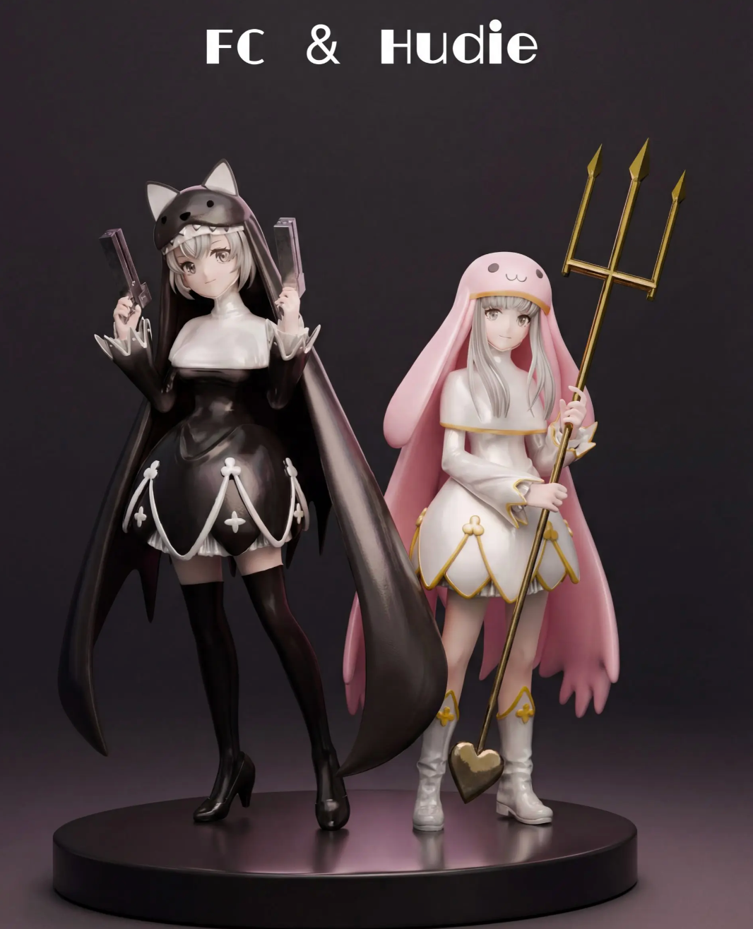 FC x Hudie - Sistermon Noir and Sistermon Blanc - Digimon
