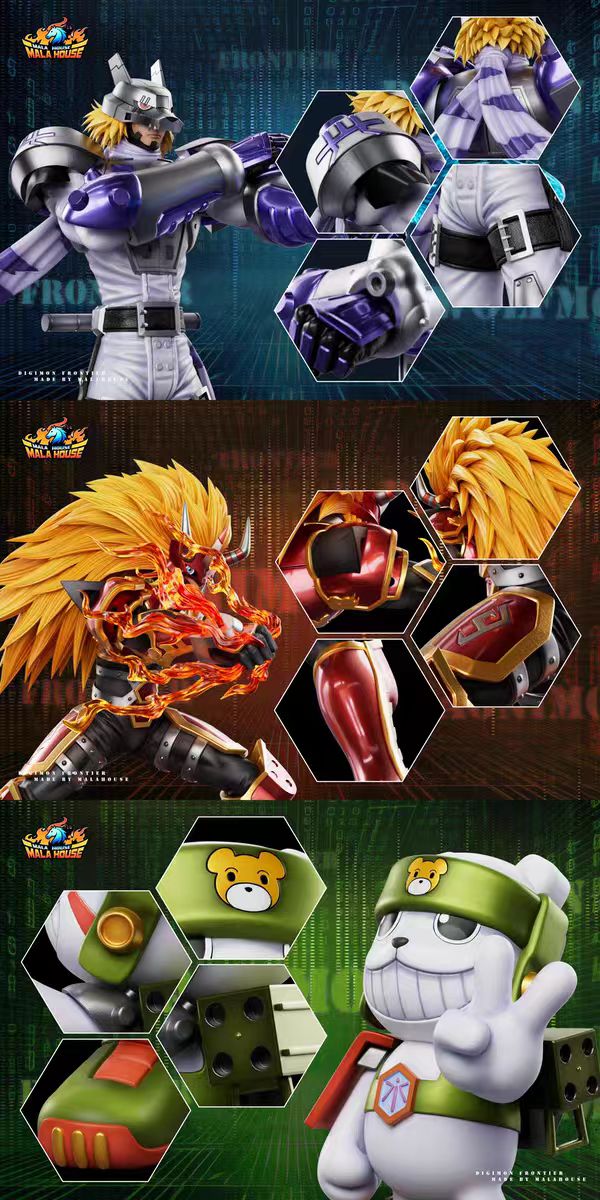 T1 x Mala House - Agnimon, Wolfmon and Chackmon